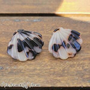 Oversized tortoiseshell acrylic seashell studs